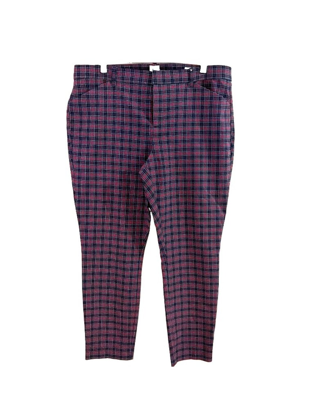 Gap Signature Skinny Ankle Pants Women's Size 16 Holiday Plaid Stretch Academia